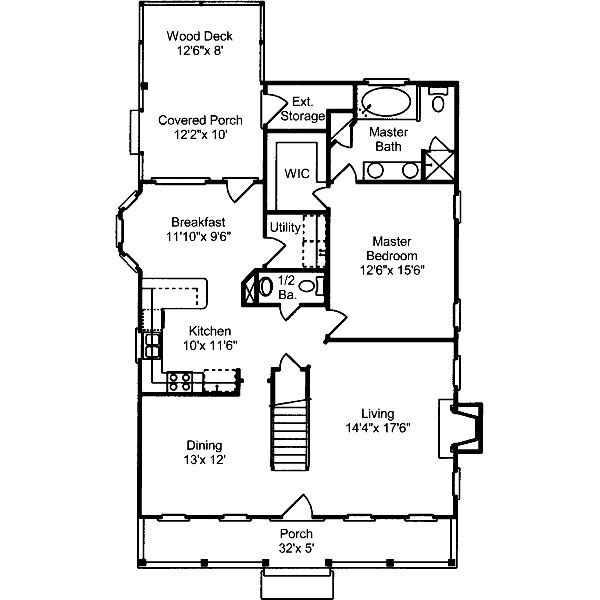 House Design - Country Floor Plan - Main Floor Plan #37-161
