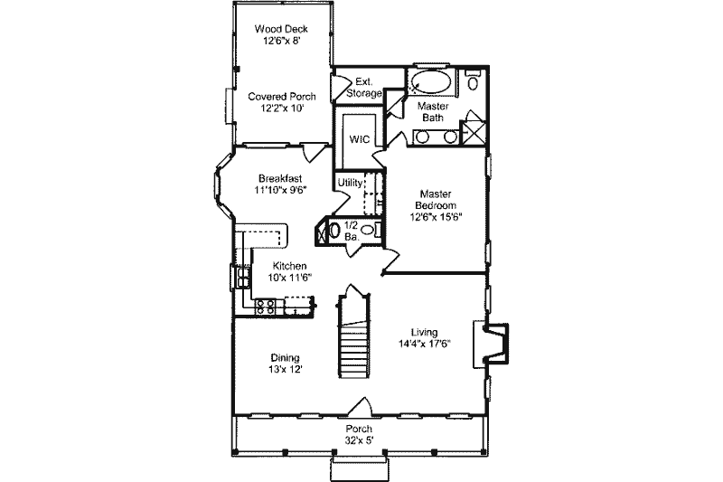 Architectural House Design - Floor Plan - Main Floor for Country House Plan #37-161 - 3 bed, 2.5 bath