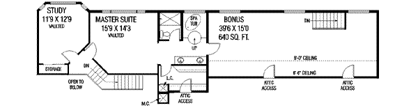 House Blueprint - Traditional Floor Plan - Upper Floor Plan #60-366