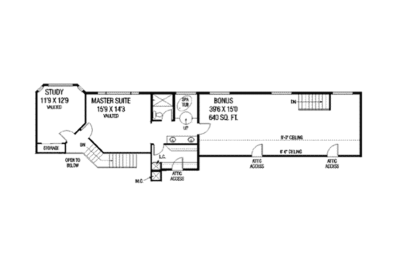 Dream House Plan - Floor Plan - Upper Floor for Traditional House Plan #60-366 - 3 bed, 4 bath