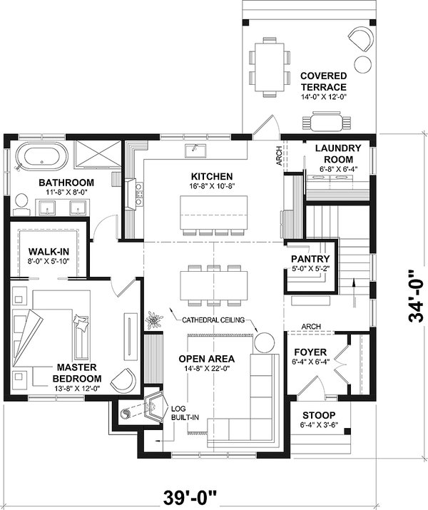 Craftsman Floor Plan - Main Floor Plan #23-2843