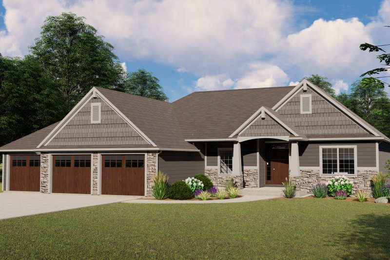 Architectural House Design - Country Exterior - Front Elevation Plan #1064-69