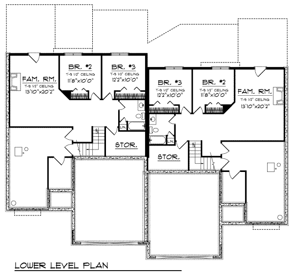 Dream House Plan - Traditional Floor Plan - Lower Floor Plan #70-741