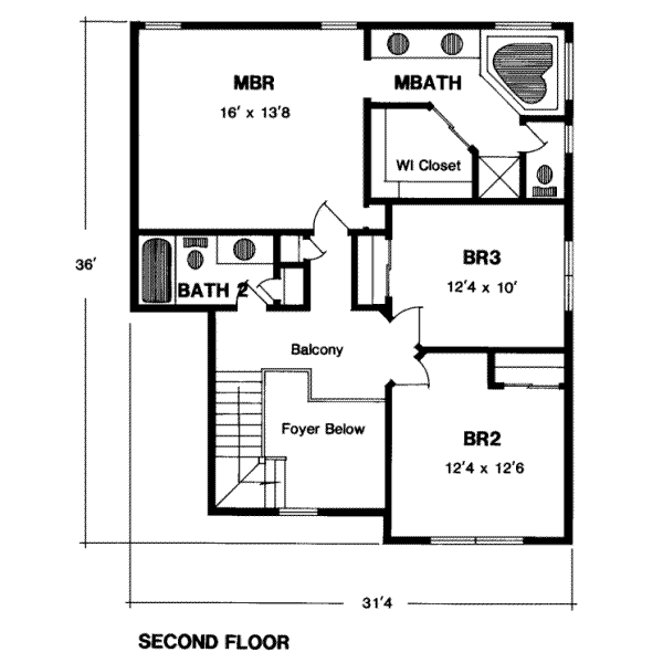 Farmhouse Floor Plan - Upper Floor Plan #316-108