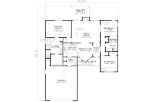 Floor Plan - Main Floor for Traditional House Plan #17-442 - 3 bed, 2 bath