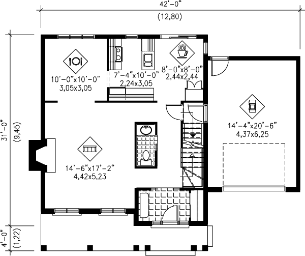 Traditional Floor Plan - Main Floor Plan #25-255