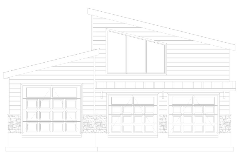 House Blueprint - Exterior - Front Elevation 5 for Modern House Plan #1060-155 - 1 bed, 1.5 bath