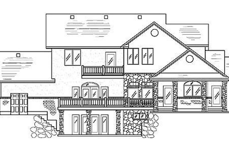 House Plan Design - Exterior - Rear Elevation for Traditional House Plan #5-210 - 6 bed, 5.5 bath