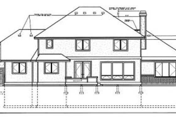 Exterior - Rear Elevation for European House Plan #87-206 - 5 bed, 3.5 bath