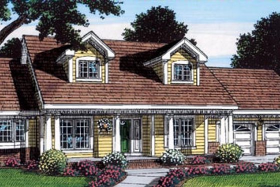 Exterior - Front Elevation for Country House Plan #312-160 - 3 bed, 2 bath