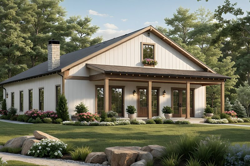 House Blueprint - Farmhouse Exterior - Front Elevation Plan #21-509