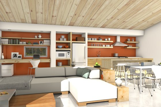 Interior - Family Room 3 for Modern House Plan #497-57 - 3 bed, 2 bath