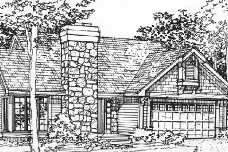 House Blueprint - Ranch Exterior - Front Elevation Plan #320-352