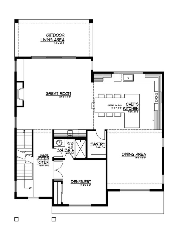 Architectural House Design - Traditional Floor Plan - Main Floor Plan #569-99