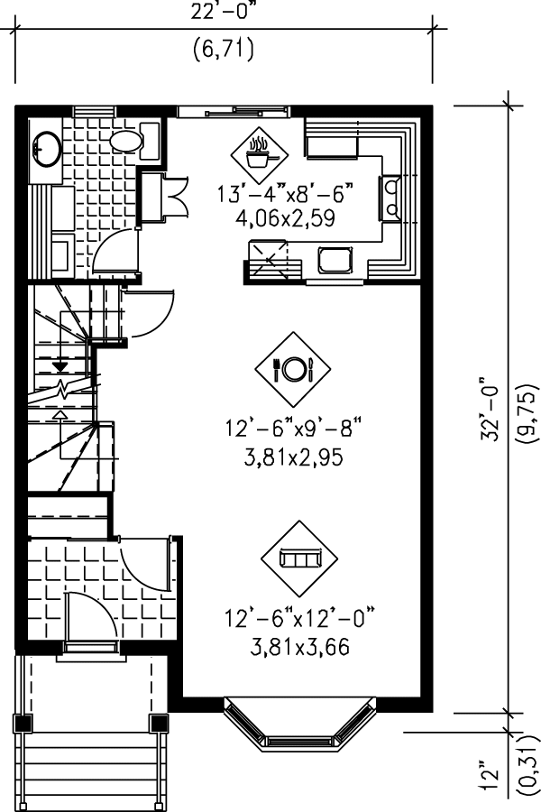 European Floor Plan - Main Floor Plan #25-243