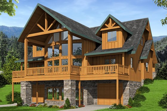 Exterior - Rear Elevation for Craftsman House Plan #117-886 - 3 bed, 2.5 bath