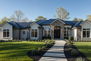 Farmhouse Style House Plan - 4 Beds 4.5 Baths 4044 Sq/Ft Plan #1109-1 Exterior 