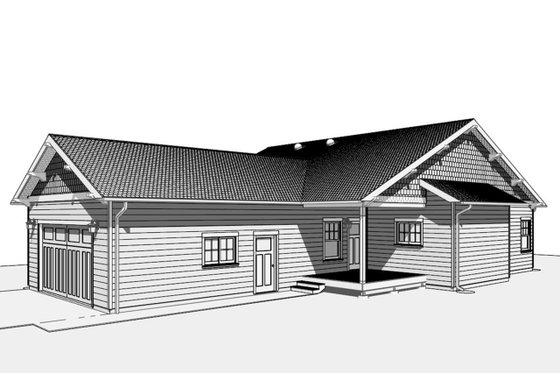 Exterior - Other Elevation 2 for Craftsman House Plan #1099-4 - 3 bed, 2 bath