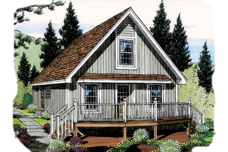 Country Style House Plan - 3 Beds 1 Baths 1027 Sq/Ft Plan #312-536