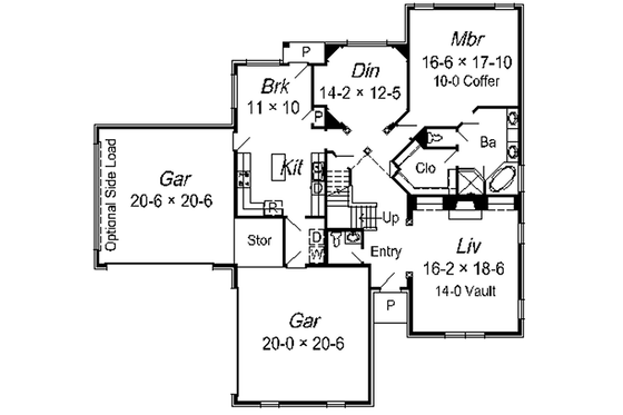 Floor Plan - Main Floor for European House Plan #329-287 - 4 bed, 2.5 bath