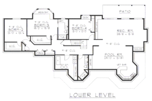 Floor Plan - Lower Floor for Ranch House Plan #112-152 - 4 bed, 3.5 bath