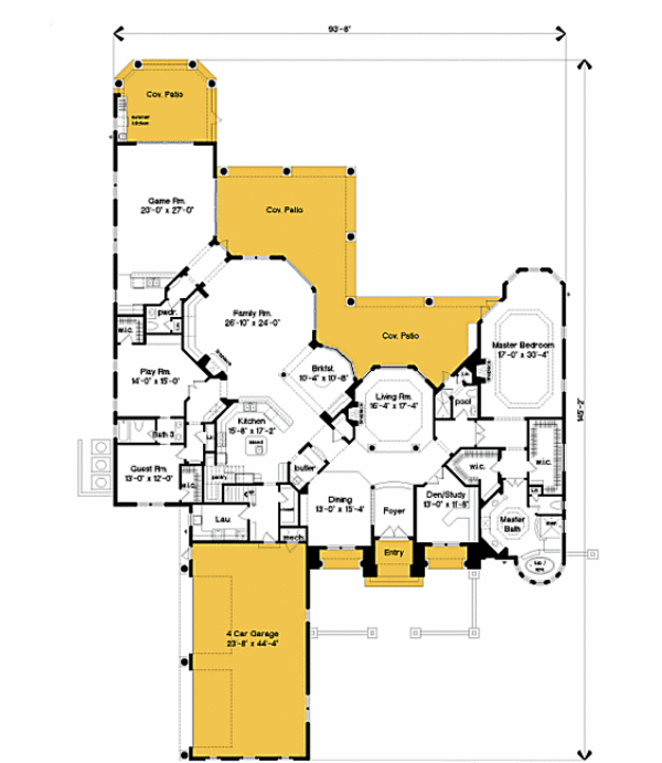 European Floor Plan - Main Floor Plan #135-195