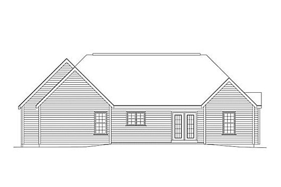 Exterior - Rear Elevation for Traditional House Plan #57-515 - 3 bed, 2 bath