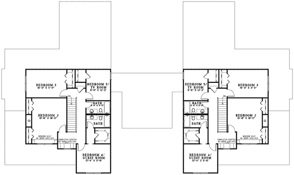 Dream House Plan - Tudor Floor Plan - Upper Floor Plan #17-2158
