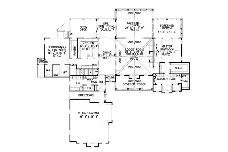 Home Plan - Floor Plan - Main Floor for Farmhouse House Plan #54-522 - 3 bed, 3.5 bath