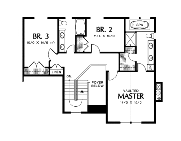 House Plan Design - European Floor Plan - Upper Floor Plan #48-398