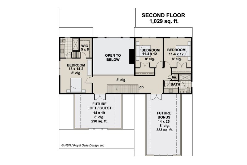 House Plan Design - Floor Plan - Upper Floor for Craftsman House Plan #51-1205 - 4 bed, 3.5 bath