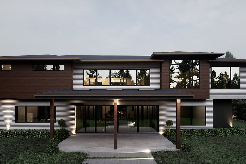 Architectural House Design - Exterior - Rear Elevation for Contemporary House Plan #1066-289 - 4 bed, 4.5 bath