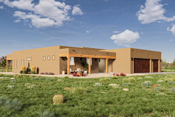 Exterior - Other Elevation for Adobe / Southwestern House Plan #1106-11 - 3 bed, 2 bath