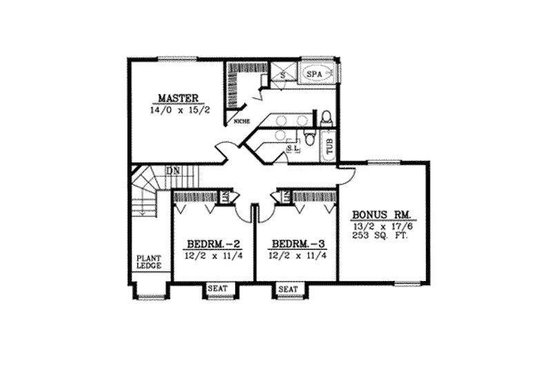 Home Plan - Floor Plan - Upper Floor for Country House Plan #100-219 - 3 bed, 2.5 bath