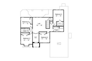Floor Plan - Upper Floor for European House Plan #417-363 - 5 bed, 3 bath