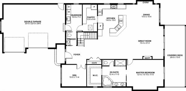 Craftsman Floor Plan - Main Floor Plan #126-198