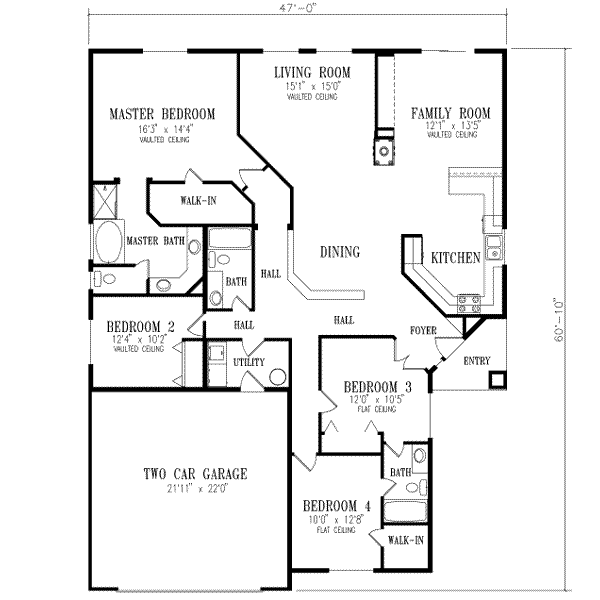 Adobe / Southwestern Style House Plan - 4 Beds 3 Baths 2091 Sq/Ft Plan ...