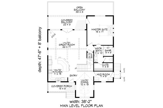 Floor Plan - Main Floor for Country House Plan #932-1197 - 3 bed, 3 bath