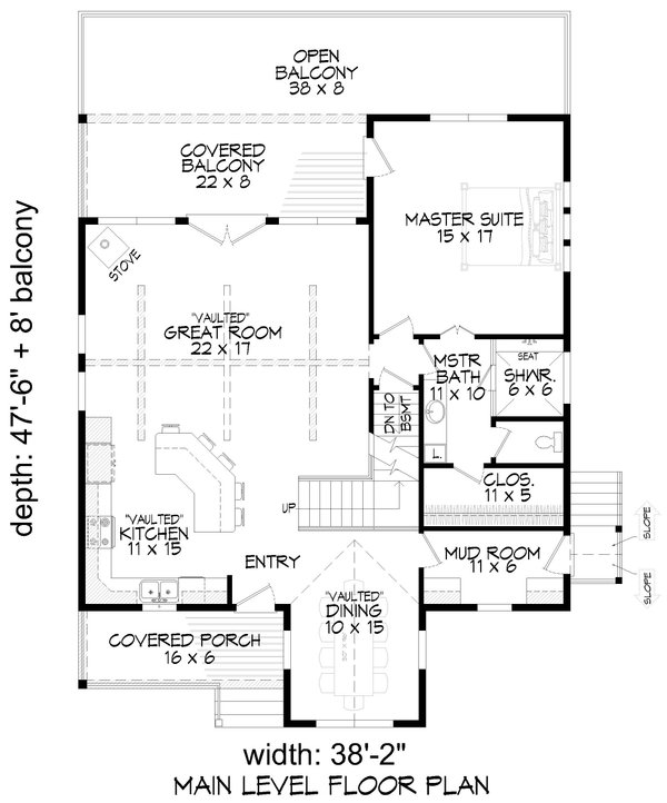 Country Floor Plan - Main Floor Plan #932-1197