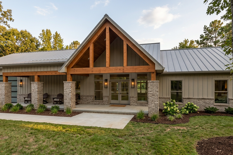 House Blueprint - Exterior - Front Elevation 2 for Farmhouse House Plan #923-480 - 5 bed, 2.5 bath