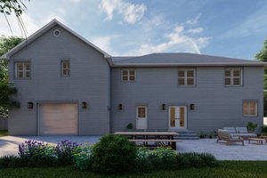 Exterior - Rear Elevation 1 for Traditional House Plan #1060-18 - 7 bed, 4 bath