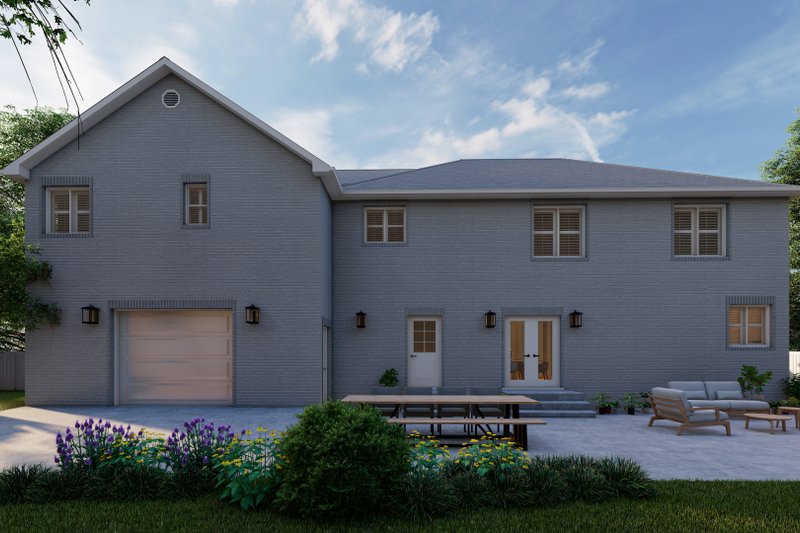 House Design - Exterior - Rear Elevation 1 for Traditional House Plan #1060-18 - 7 bed, 4 bath