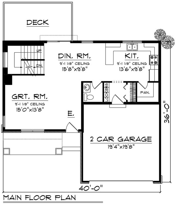 House Blueprint - Craftsman Floor Plan - Main Floor Plan #70-1504