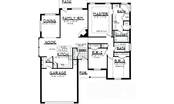Home Plan - Traditional Floor Plan - Main Floor Plan #62-105