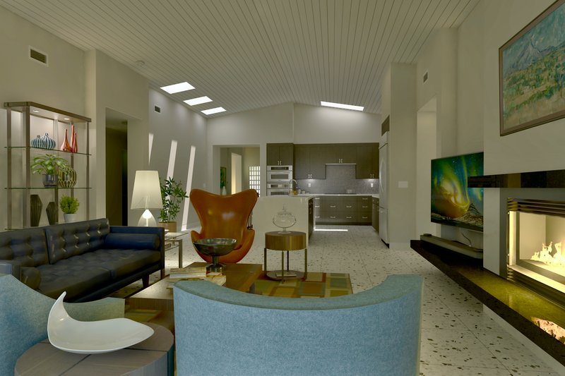 Architectural House Design - Interior - Family Room 2 for Ranch House Plan #489-3 - 4 bed, 2.5 bath