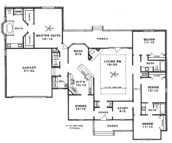 Home Plan - Colonial Floor Plan - Main Floor Plan #14-103
