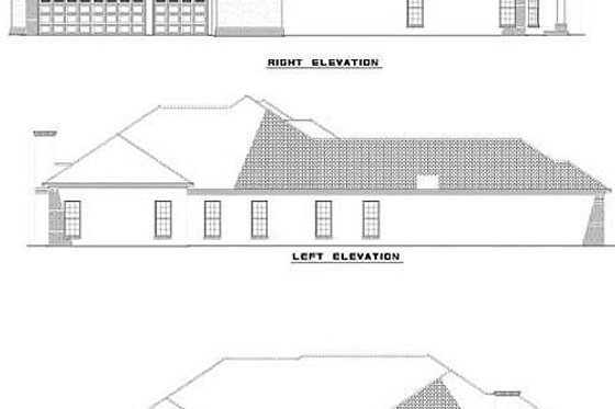 Exterior - Rear Elevation for Mediterranean House Plan #17-1136 - 3 bed, 3 bath