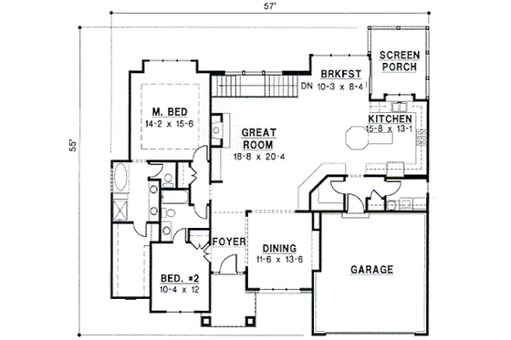 Floor Plan - Main Floor for European House Plan #67-269 - 4 bed, 4 bath