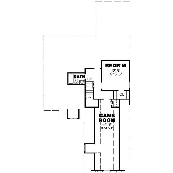 Colonial Floor Plan - Upper Floor Plan #34-178