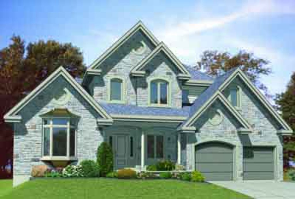 Exterior - Front Elevation 2 for European House Plan #138-161 - 3 bed, 1.5 bath
